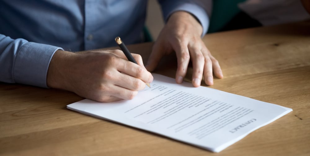 Employer signing documents